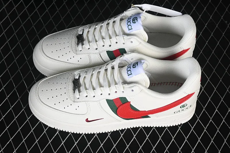 All categories Nk Air Force 1 Air Force series Nk Air Force 1 Low Air Force low-top Nike Air Force 1'07 Low Gucci co-branded white red green Air Force 1 low-top casual sneakers XY9025-015